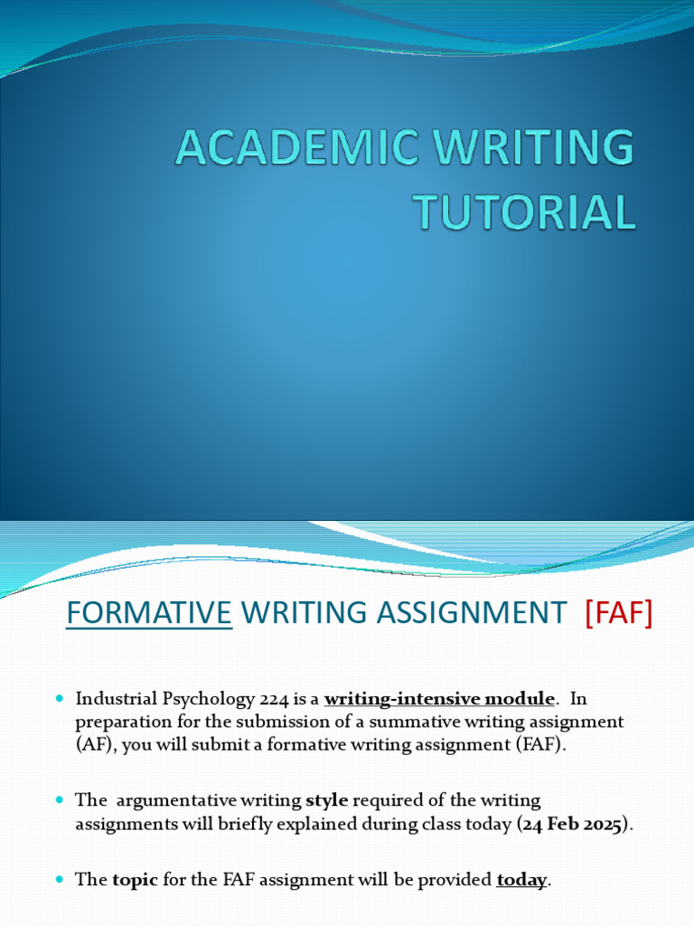 CB224 (2025) FAF - Academic Writing Tutorial (EMSLearn) | PDF | Thought ...