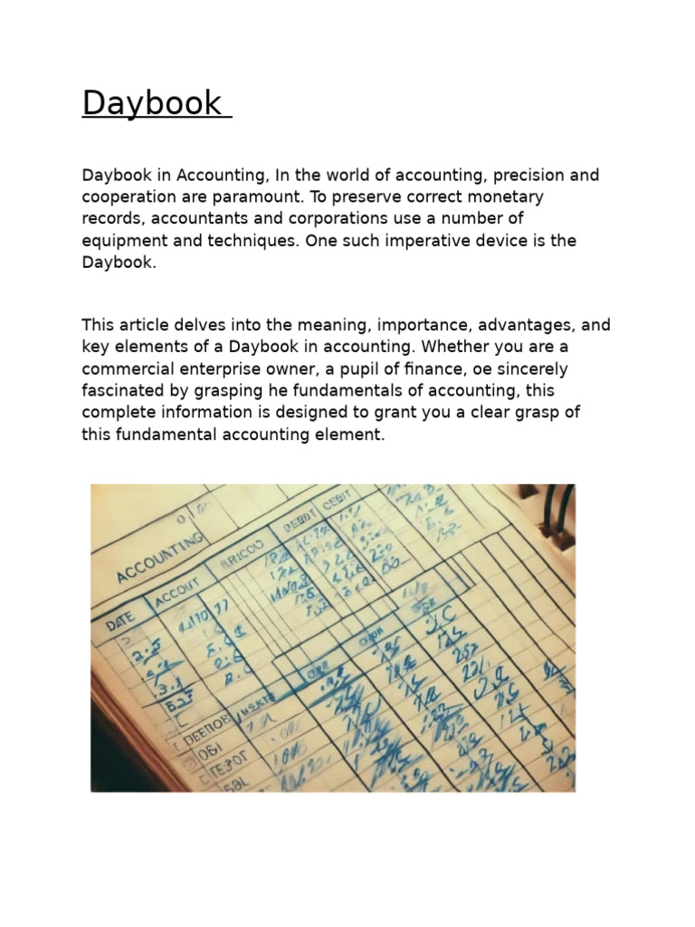 Understanding Daybooks in Accounting | PDF | Bookkeeping | Invoice