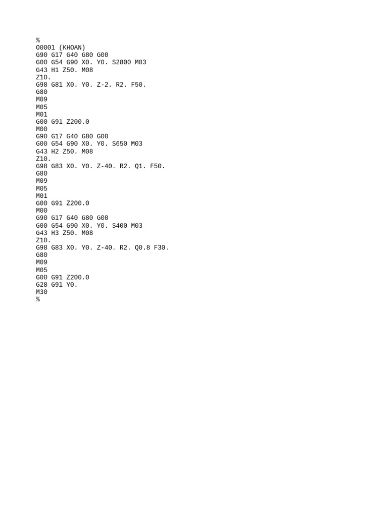CNC Machining G-Code Program Guide | PDF