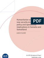 Humanitarian Action in The New Security Environment: Policy and Operational Implications in Somalia and Somaliland