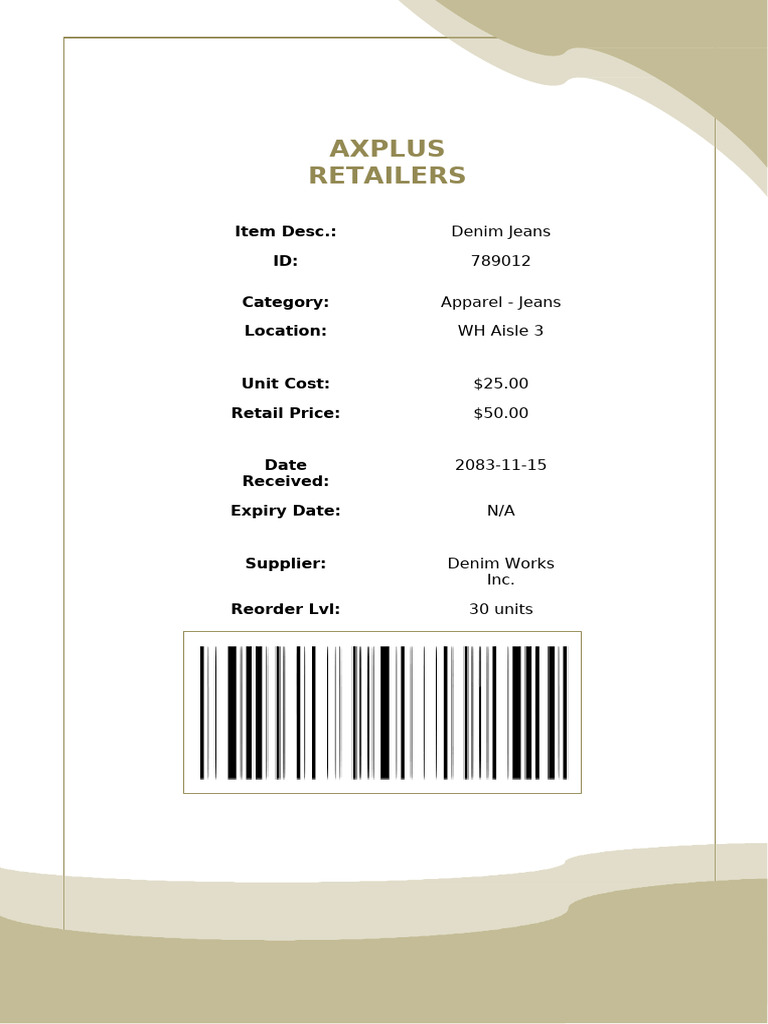 Inventory Label Template2 | PDF