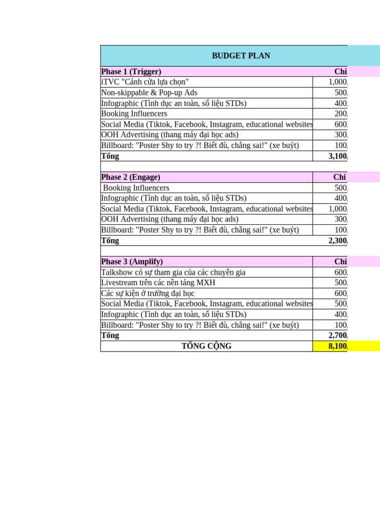 Budget MXH | PDF