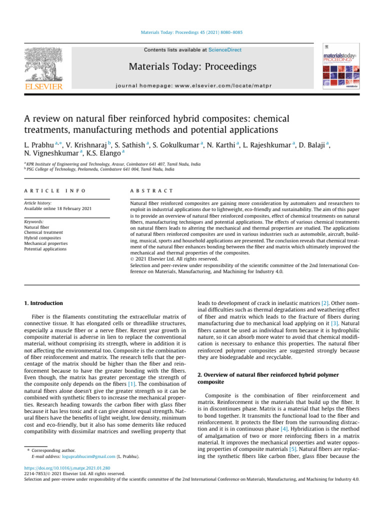 Natural Fiber Hybrid Composites Review | PDF | Composite Material | Fibers