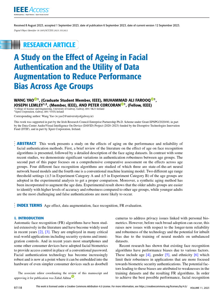 Aging Effects on Facial Authentication | PDF | Receiver Operating ...