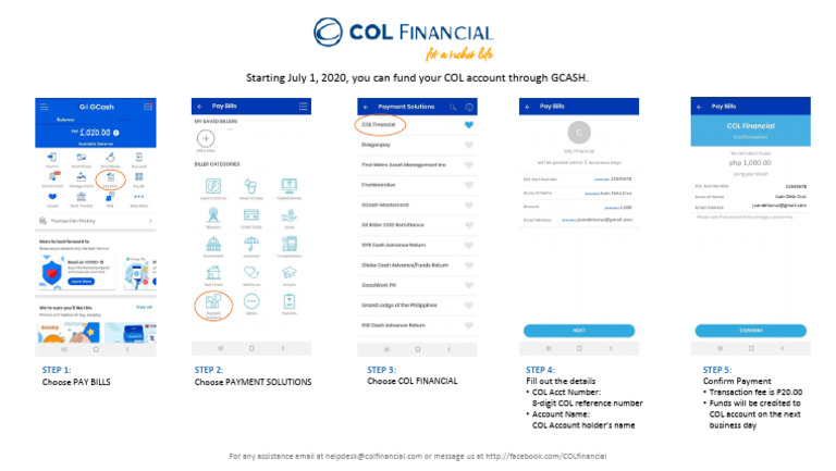 Deposit to COL Financial via GCash | PDF | Payments | Money