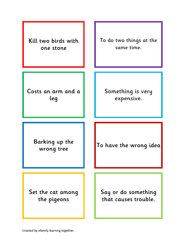 Idioms Flesh Card | PDF