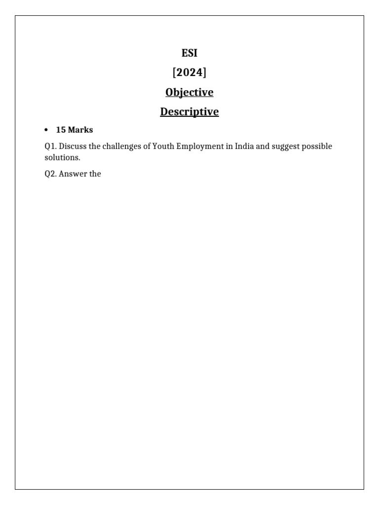 Youth Employment Challenges in India | PDF