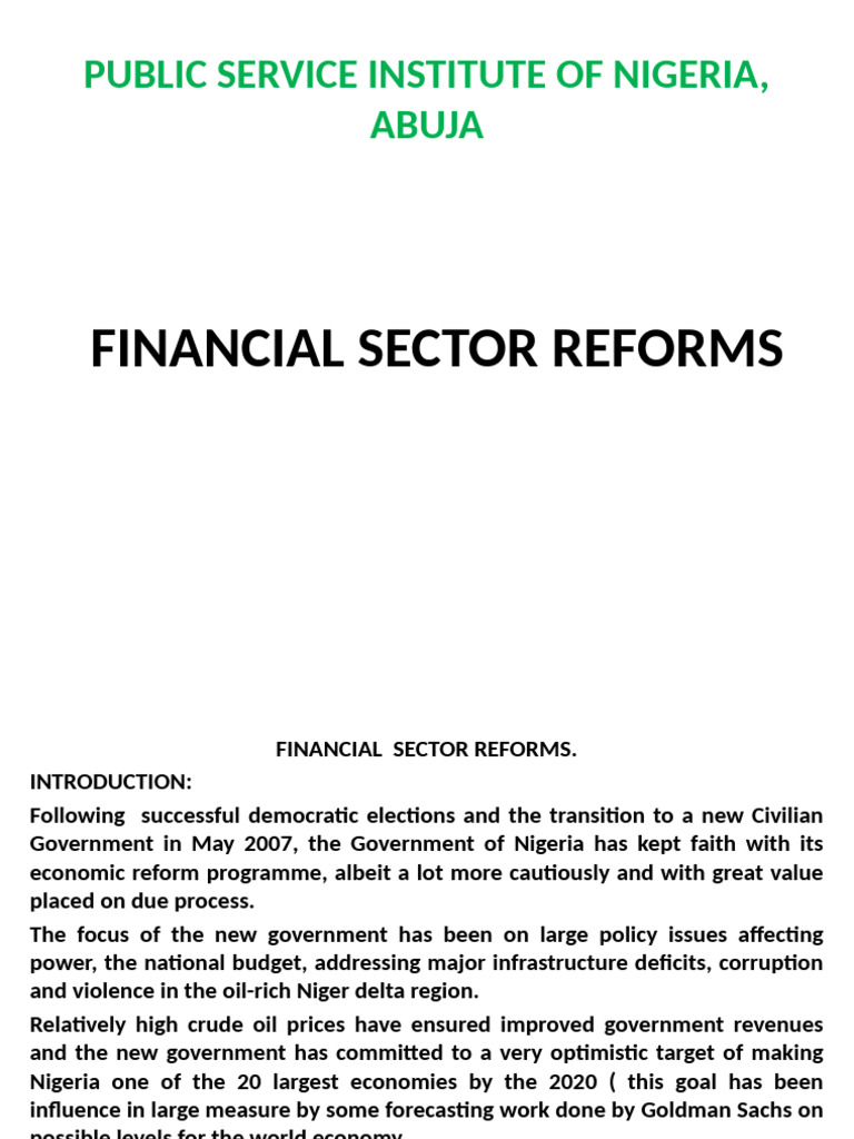 Financial Sector Reforms | PDF | Government Budget Balance | Banks