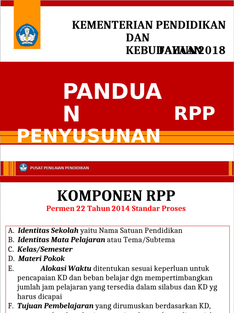 Panduan Penyusunan RPP 2018 | PDF