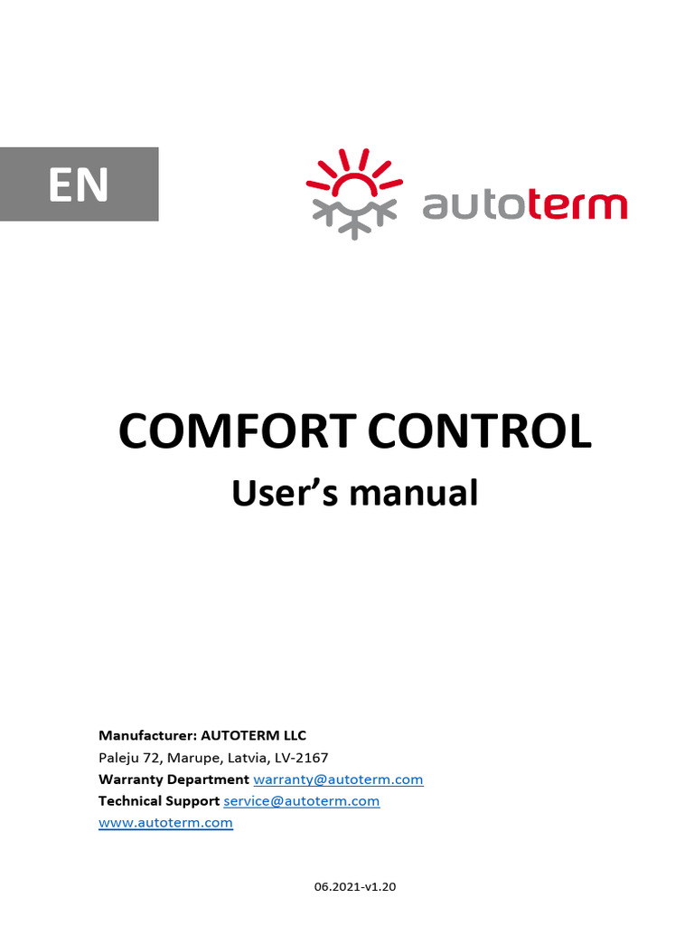 Comfort Control en v06.2021-V1.20 A4 | PDF | Thermostat | Mechanical ...
