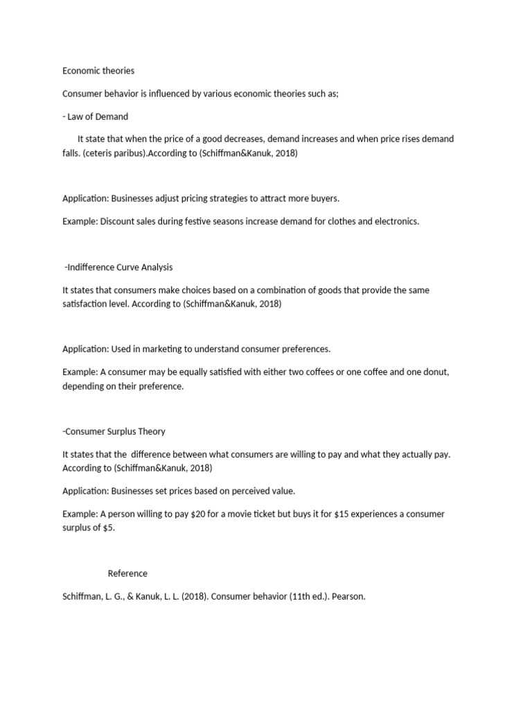 Key Economic Theories in Consumer Behavior | PDF
