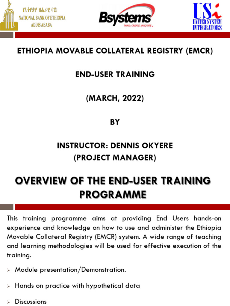 EMCR User Training Overview | PDF | Password | User (Computing)