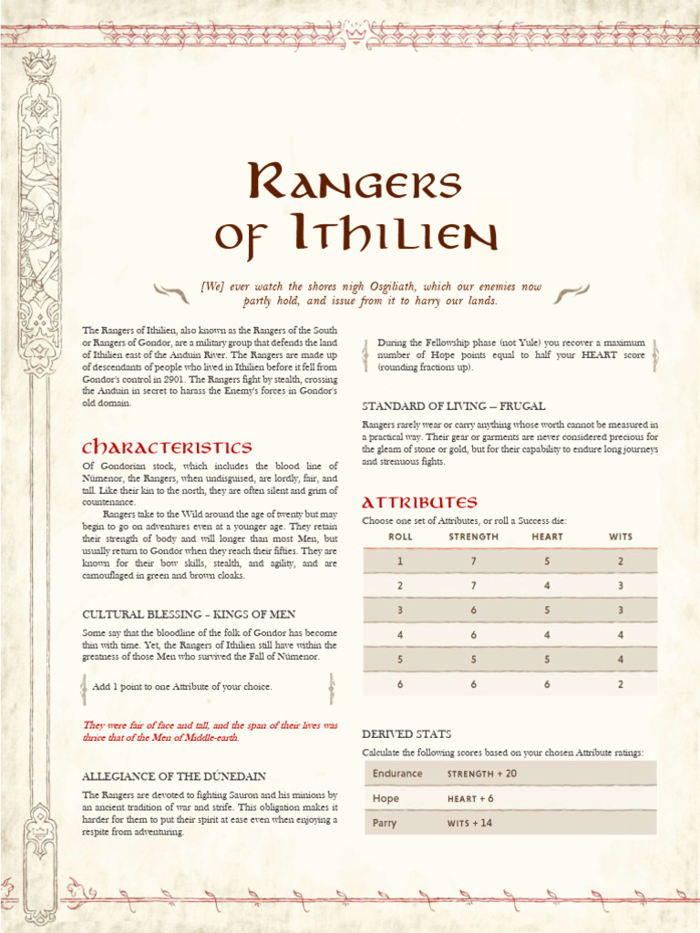 Rangers of Ithilien: Guardians of Gondor | PDF
