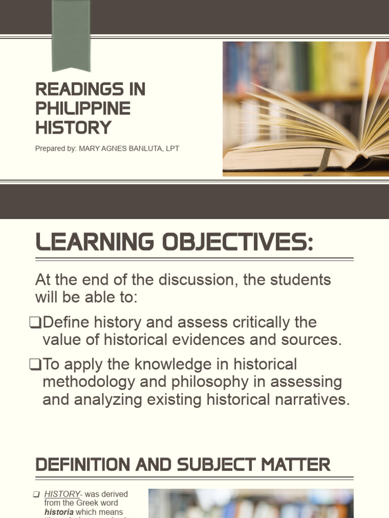 Readings in Philippine History | PDF | Historiography | Historian