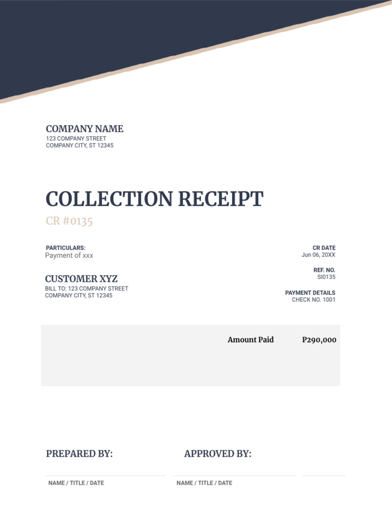 Collection Receipt Sample Document | PDF