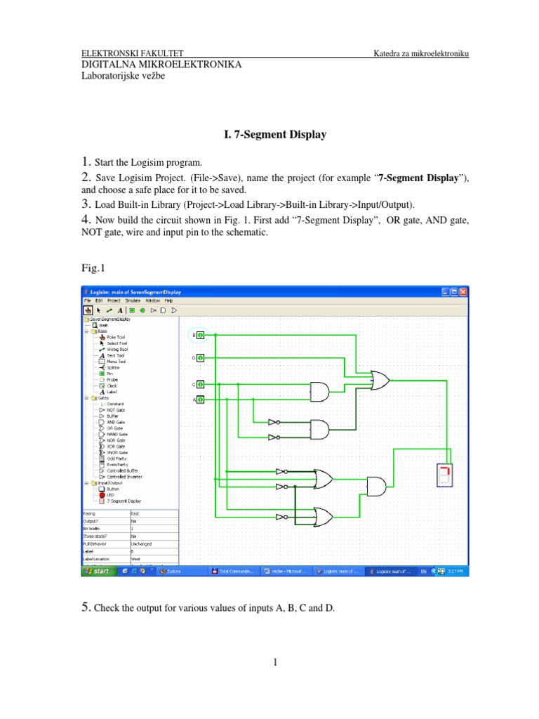 7-Segment Display in Logisim Guide | PDF | Electronic Design ...