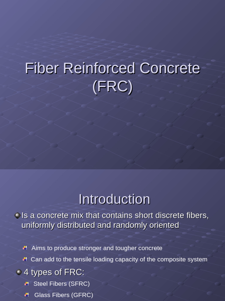 Disadvantages of Fiber Reinforced Concrete | PDF | Fibers | Reinforced ...