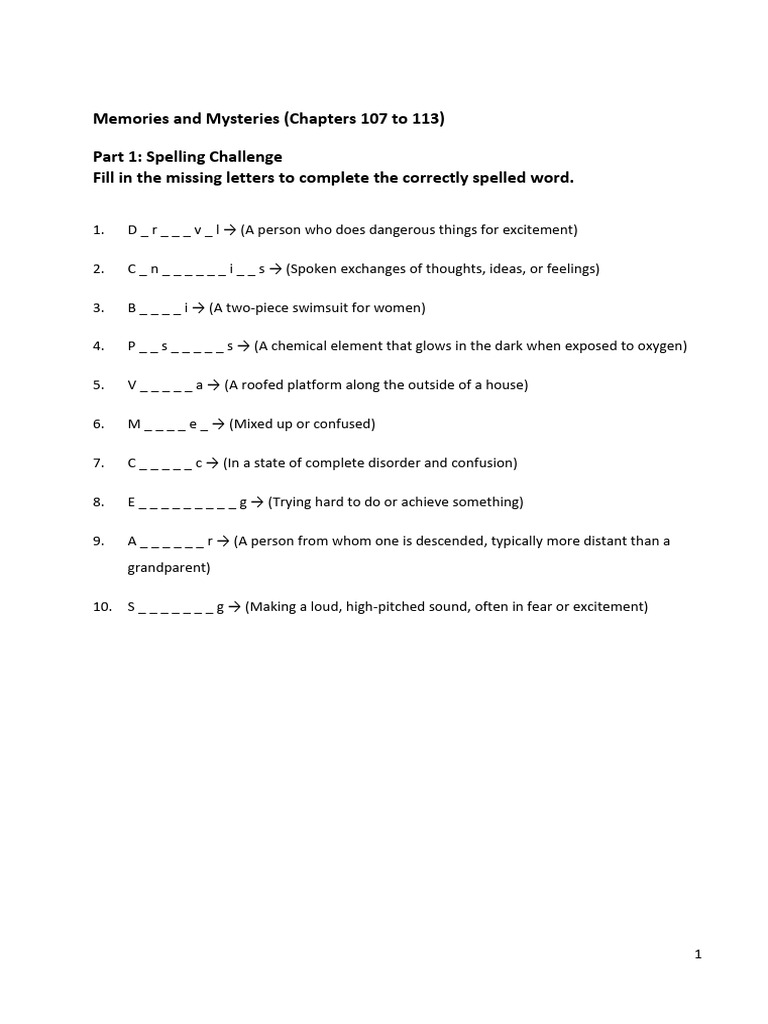 CI Chapter 107-113 Vocabulary WS | PDF