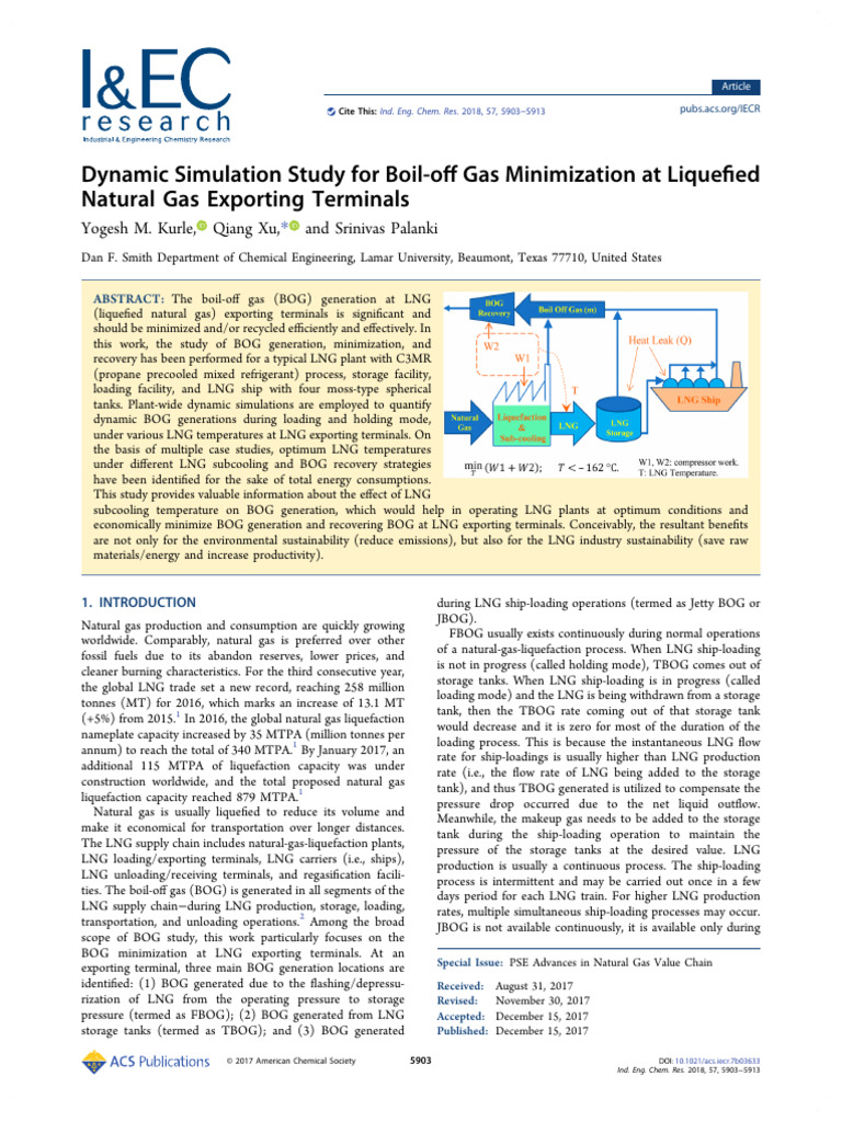 Minimizing BOG in LNG Export Terminals | PDF | Liquefied Natural Gas ...