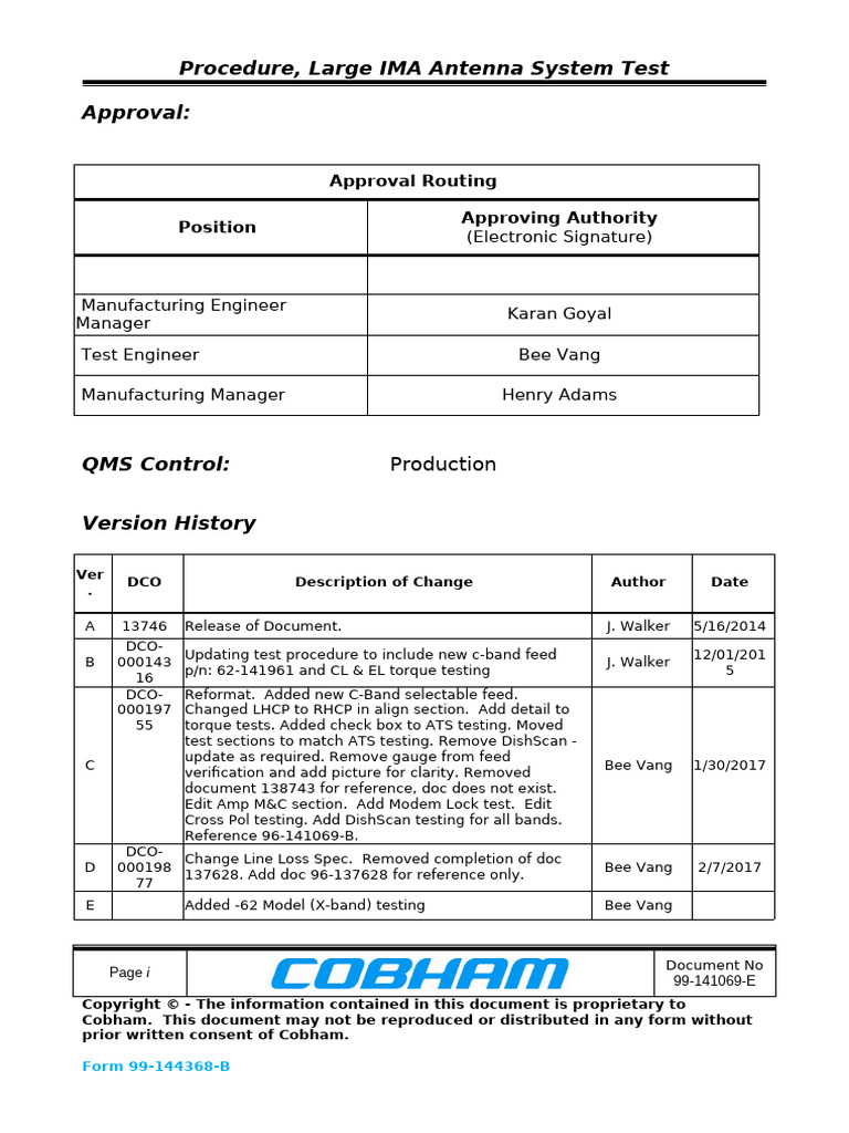 Large IMA Antenna System Testing Guide | PDF | Electronics ...
