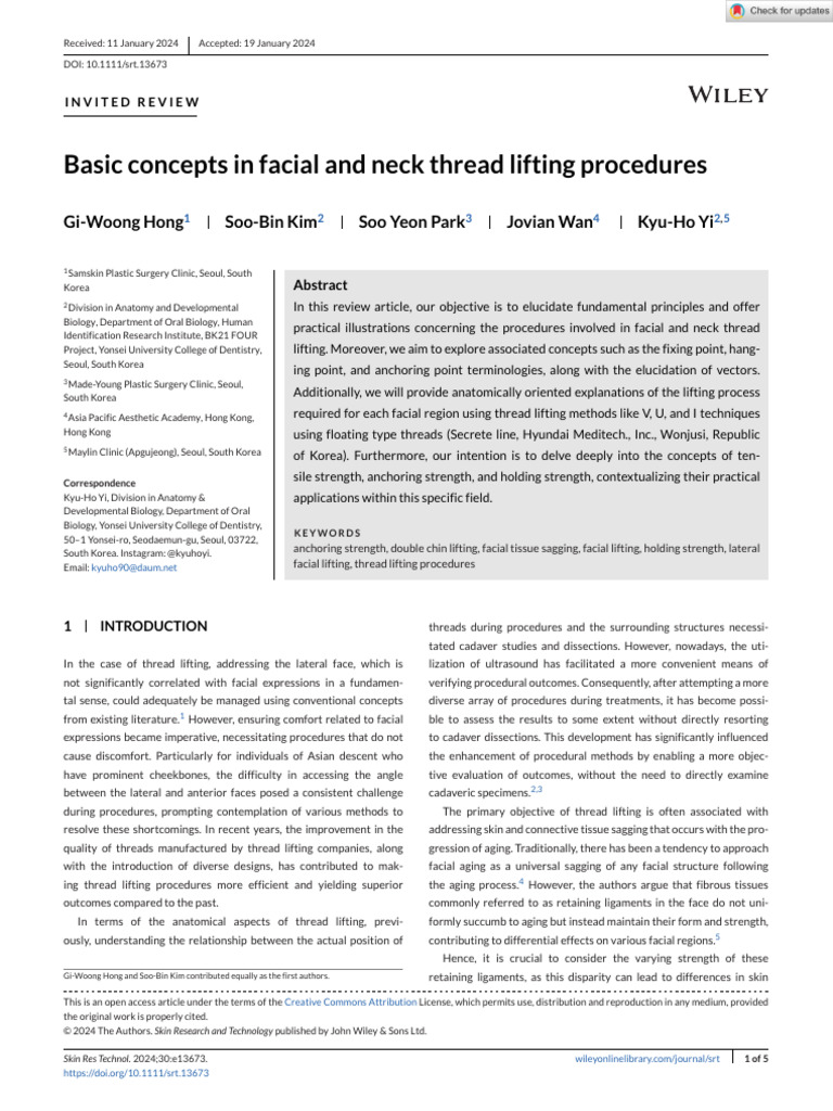 Facial and Neck Thread Lifting Basics | PDF | Force