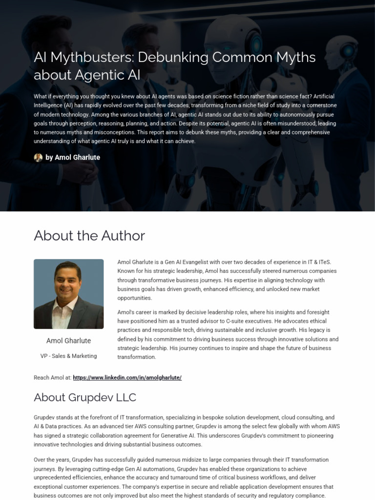 Ai Mythbusters Debunking Common Myths About Agentic Ai | PDF ...