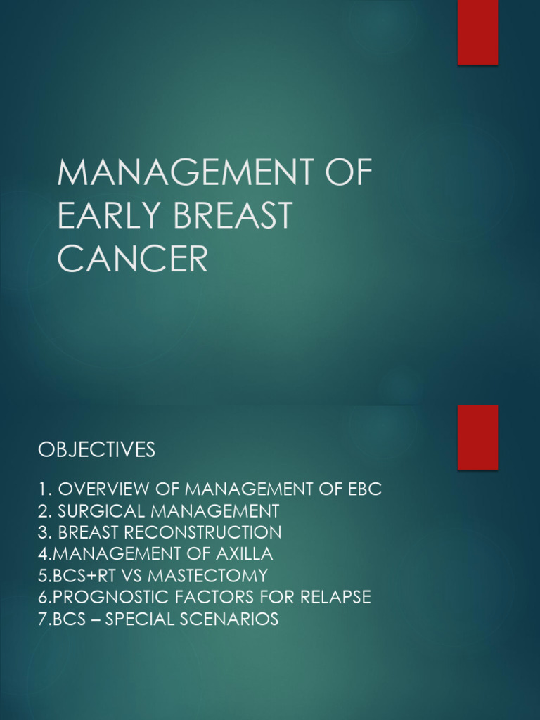 Early Breast Cancer Management Guide | PDF | Mastectomy | Breast Cancer
