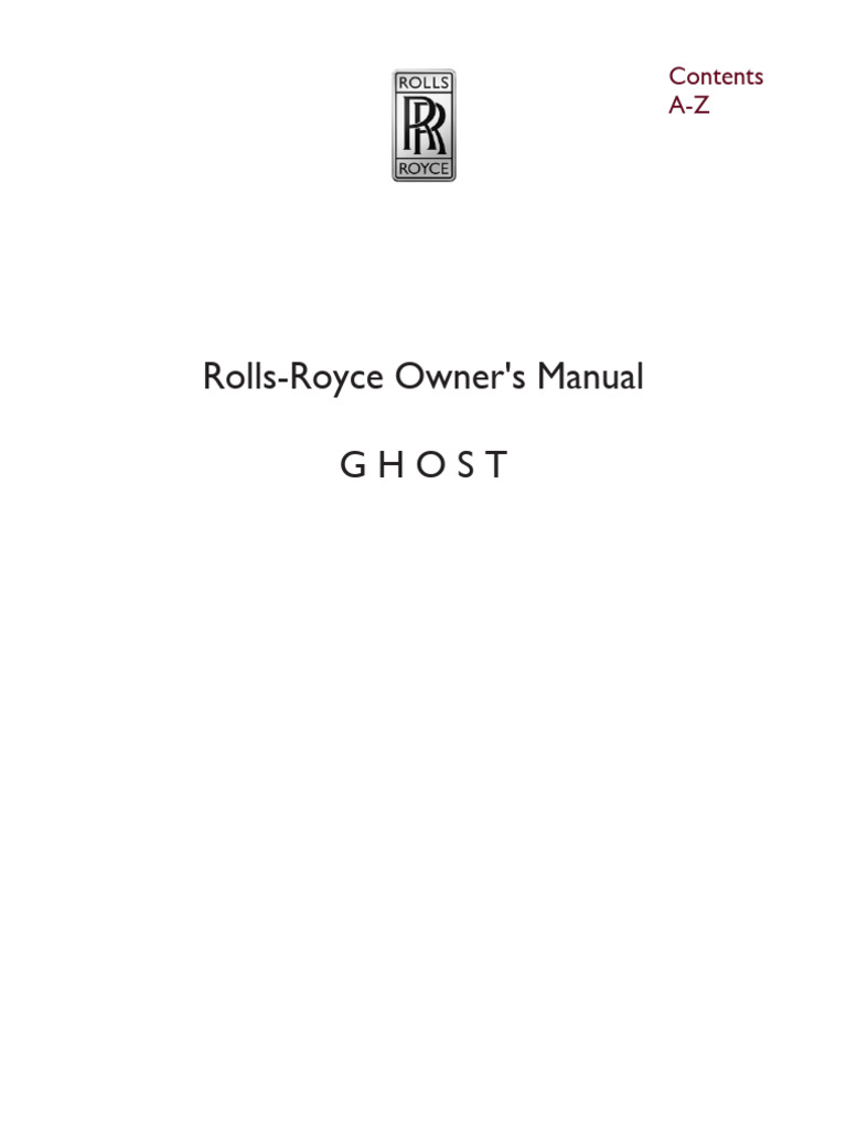 ロールスロイス・RR GHOST 取扱説明書　取説 1?v=1