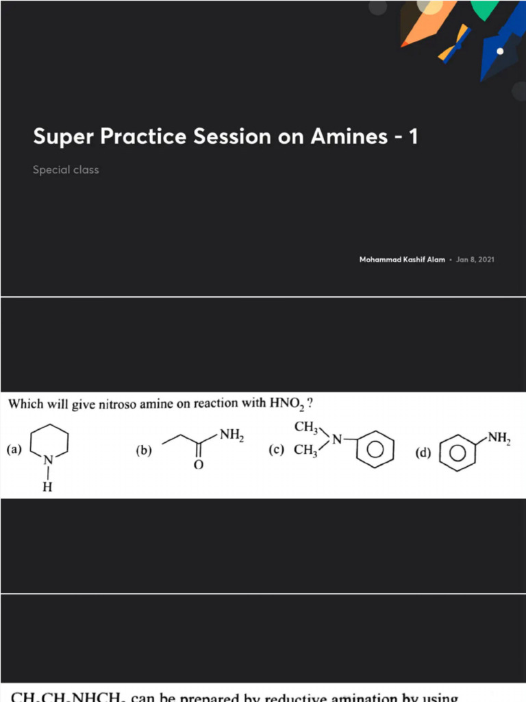Super Practice Session On Amines 1 No Anno | PDF