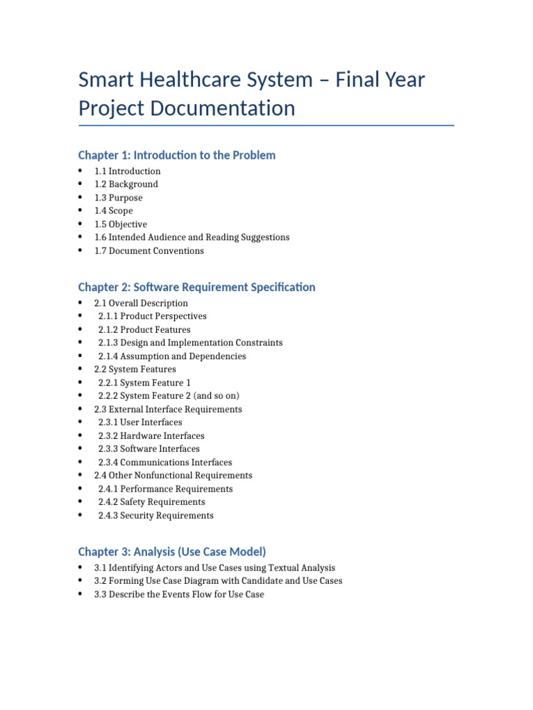 Smart Healthcare Documentation Template | PDF