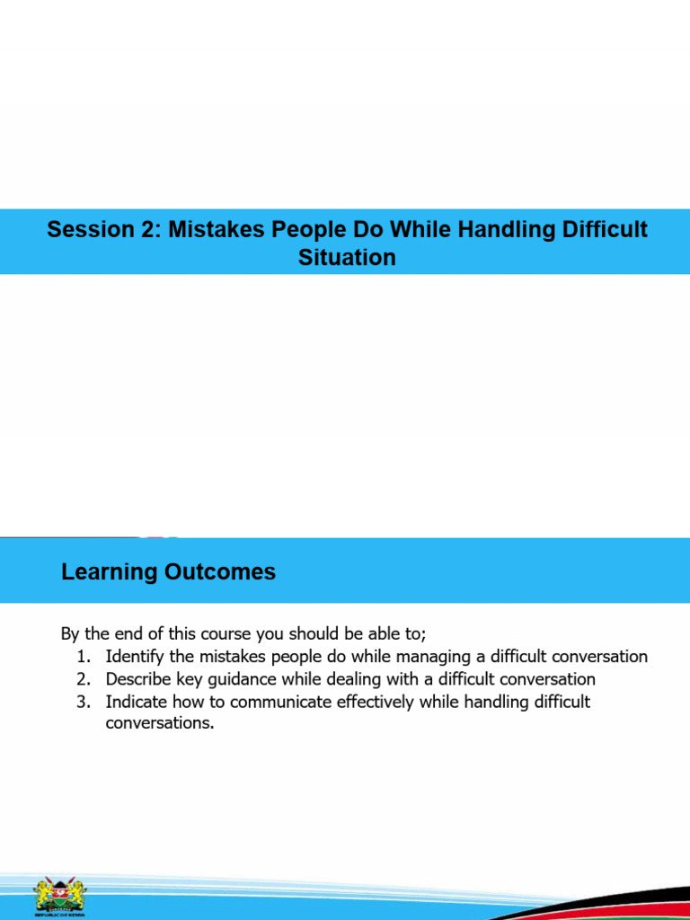 Handling Difficult Conversations: Key Mistakes | PDF