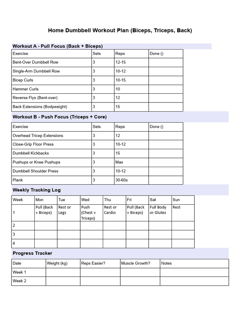 Home Workout Plan | PDF