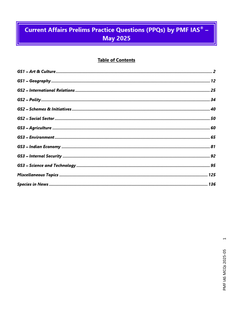 Current Affairs MCQs - May 2025 | PDF | Tornadoes | Plate Tectonics
