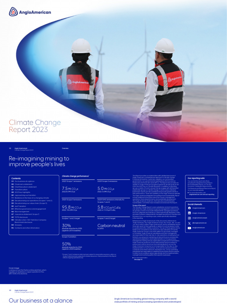 Anglo American Climate Change Report 2023 | PDF | Climate Change ...
