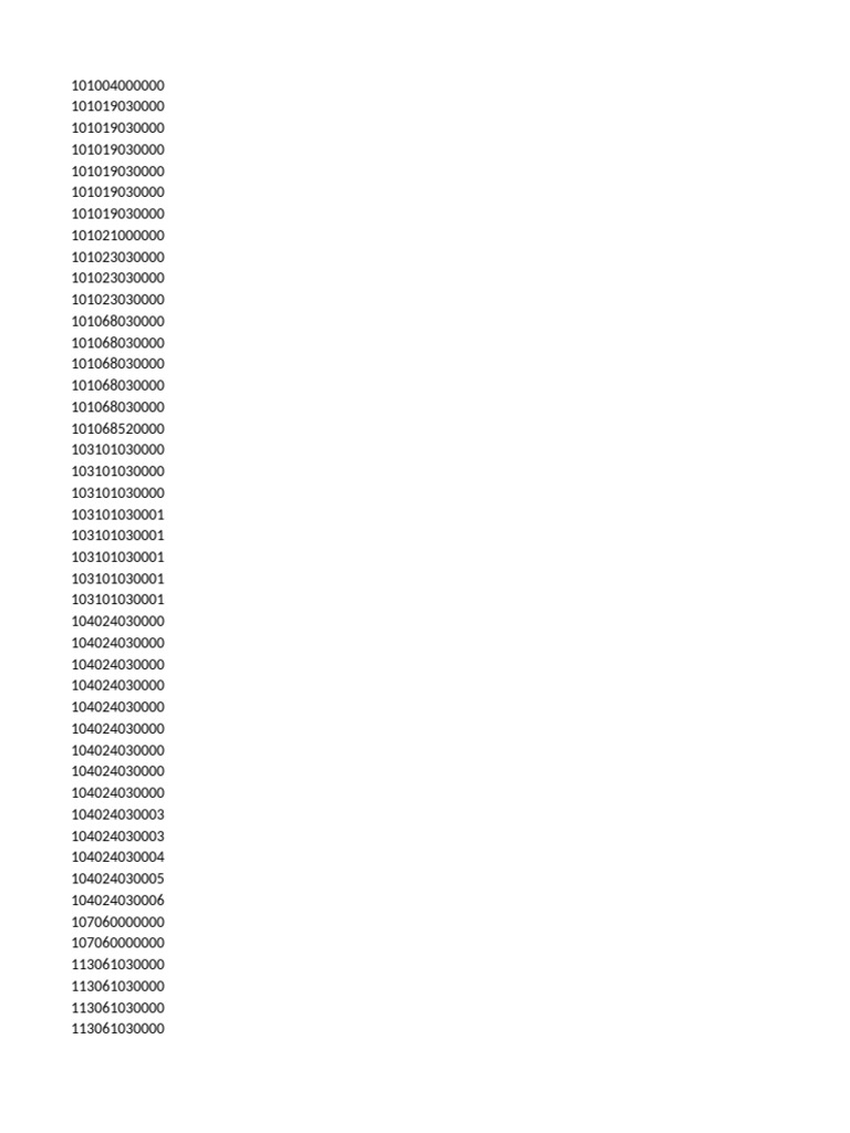 Comprehensive Data Code List | PDF