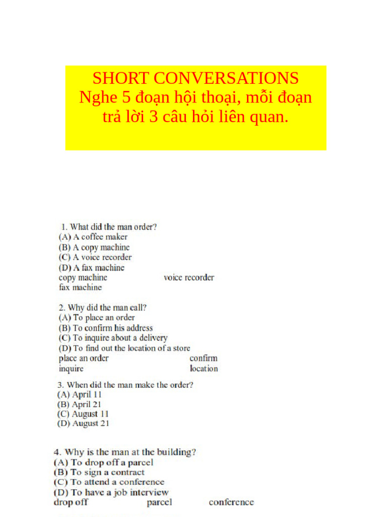 Lesson 12 - Short Conversations | PDF