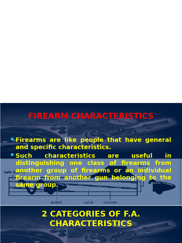 Firearm Identification Characteristics | PDF | Caliber | Projectile Weapons