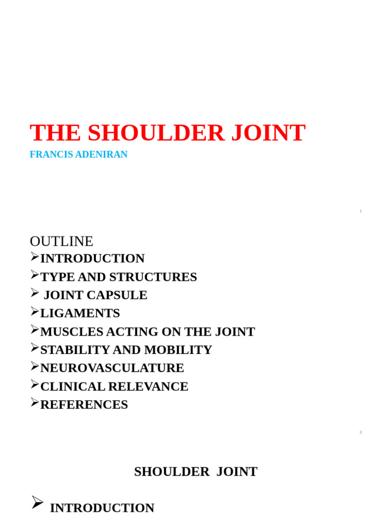 Anatomy of the Shoulder Joint | PDF | Shoulder | Musculoskeletal System