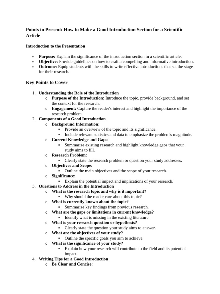 Crafting Effective Scientific Introductions | PDF | Cognitive Science ...