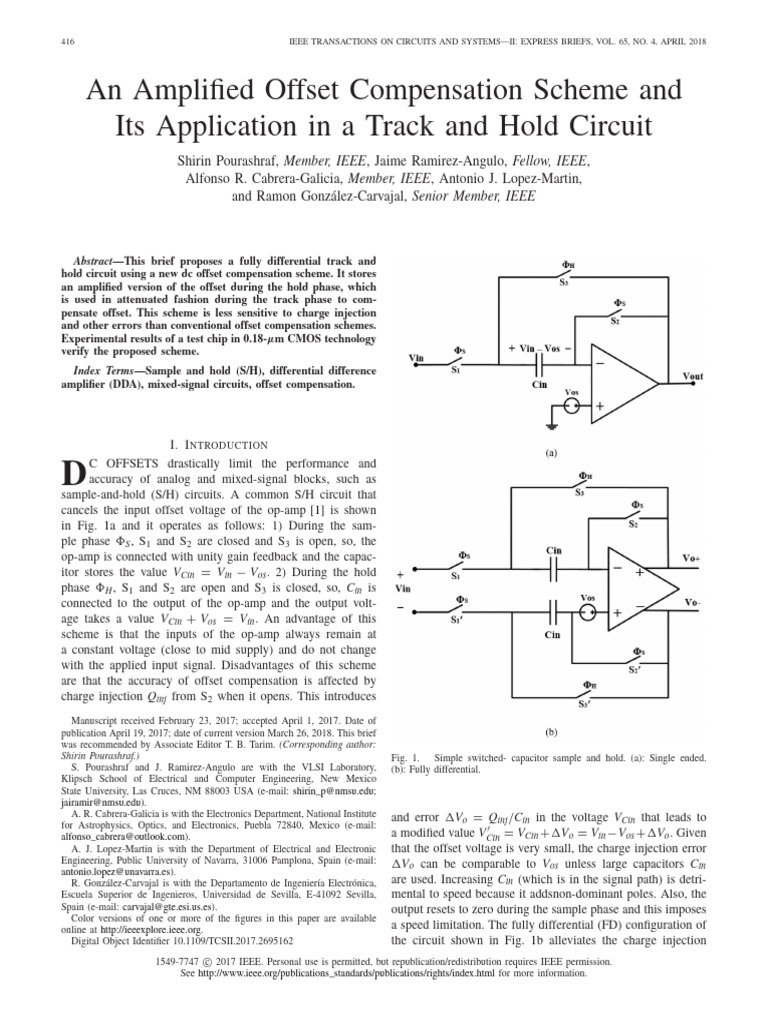 An Amplified Offset Compensation Scheme and Its Application in A Track ...