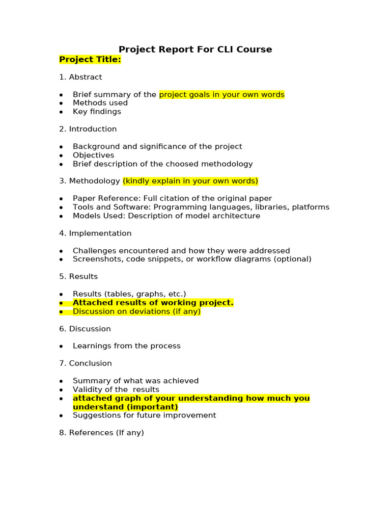 CLI Course Project Report Summary | PDF | Methodology | Abstract (Summary)