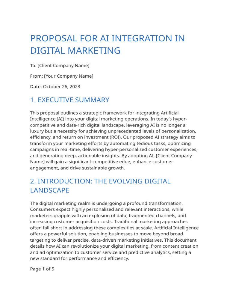 AI Integration for Digital Marketing | PDF | Artificial Intelligence ...