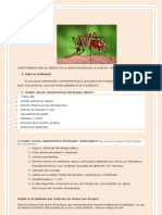 Cuestionario para Previo de La Investigacion Del Dengue