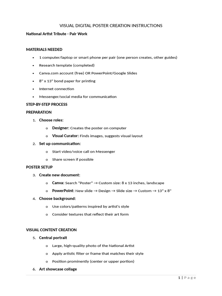 Creating a Tribute Poster for Artists | PDF | Page Layout | Composition ...
