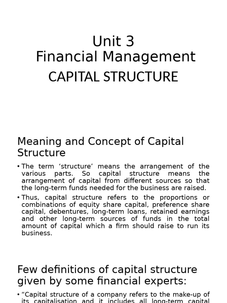 Understanding Capital Structure in Finance | PDF | Capital Structure ...