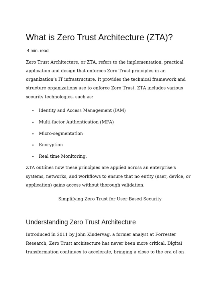 Understanding Zero Trust Architecture | PDF | Security | Computer Security
