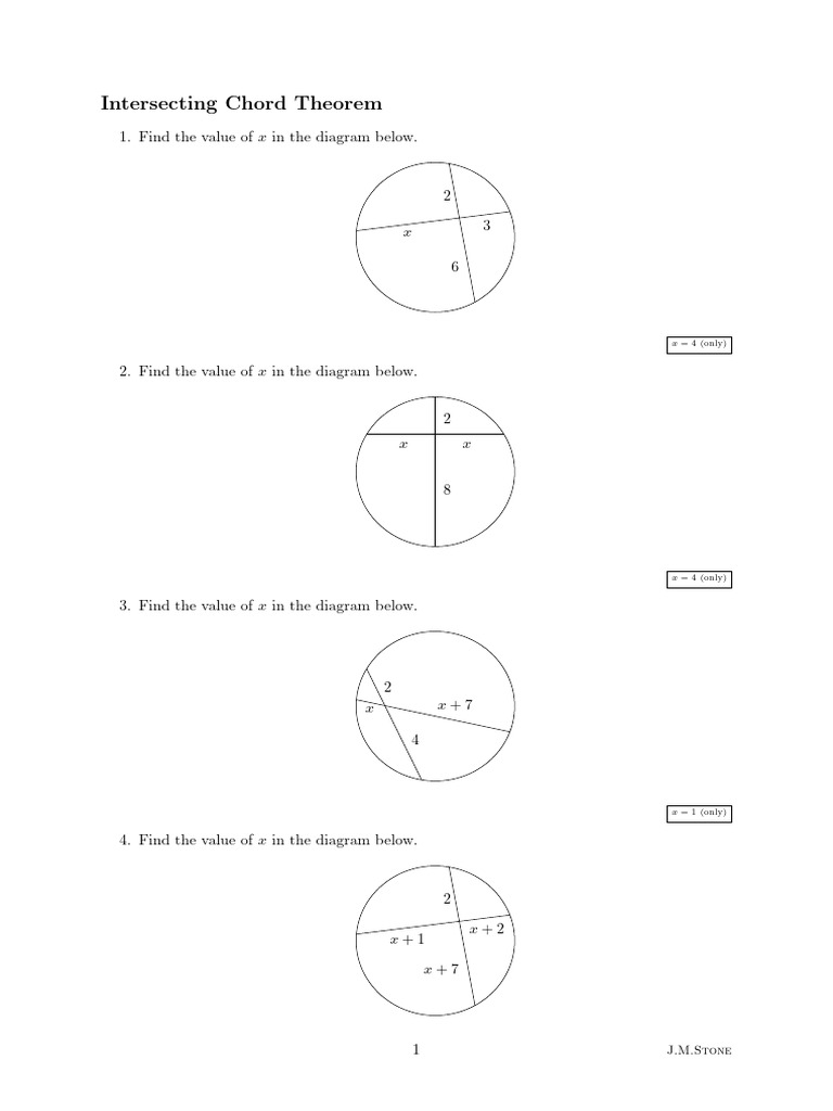 Intersecting Chord Theorem Problems | PDF | Chess | Chess Theory