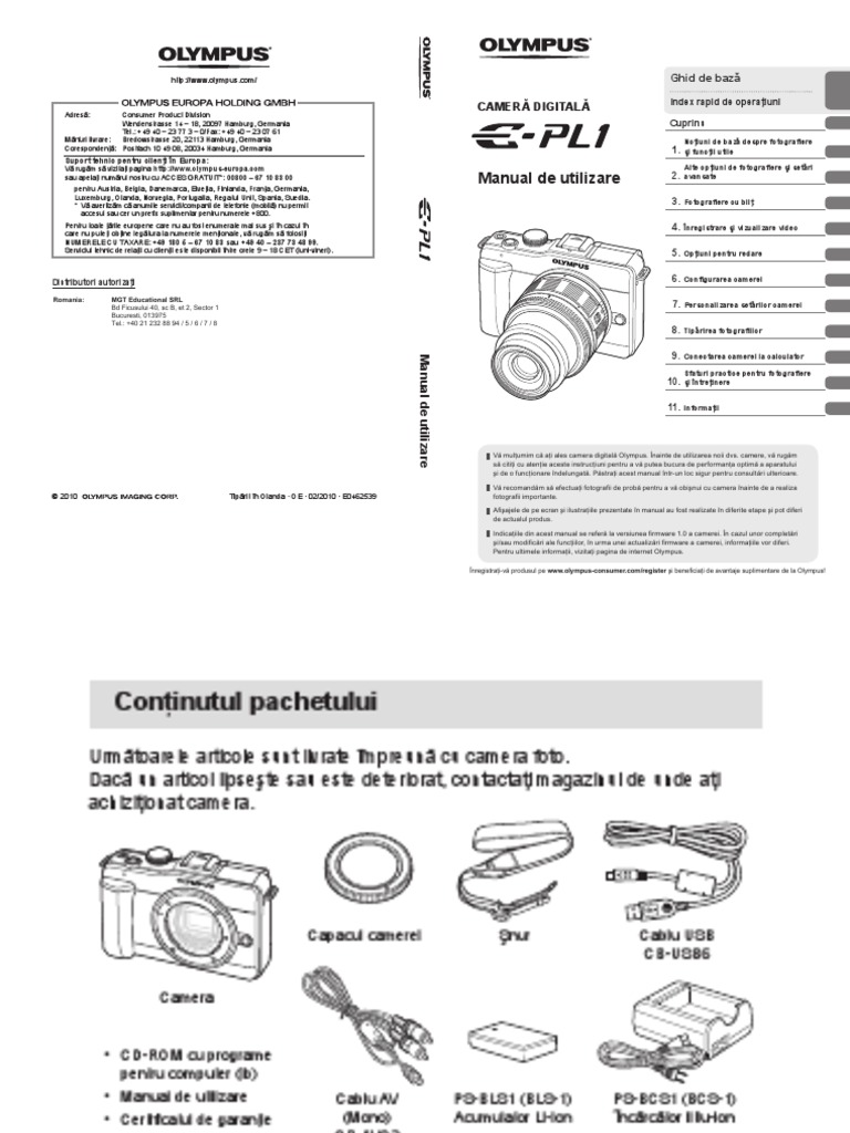 Manual de Utilizare Olympus EPL1