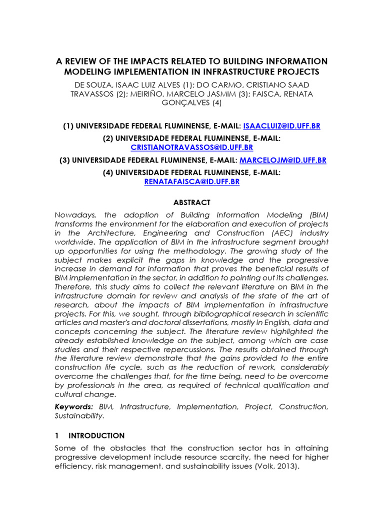 BIM Impact on Infrastructure Projects | PDF | Building Information ...