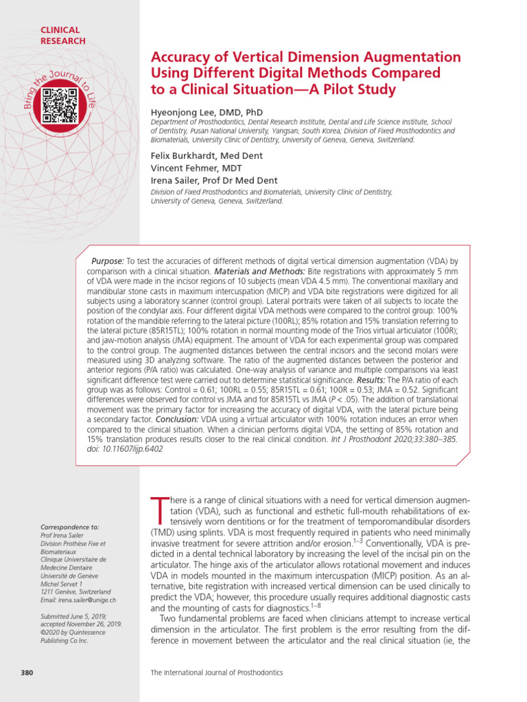 Accuracy of Vertical Dimension Augmentation Using Different Digital ...